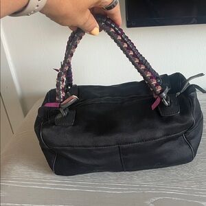 Malo Black Handbag with Braided Handle